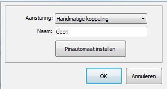 Daar er standaard wel een koppeling aanwezig is (namelijk de Handmatige koppeling), kunt u deze selecteren en