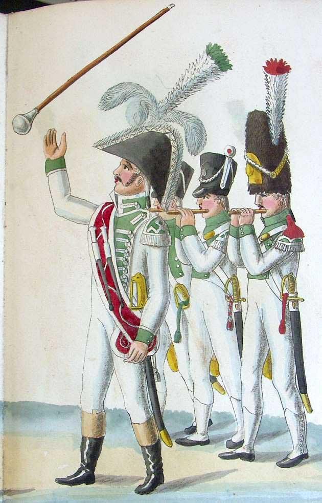 Gekleurde tekening uit 1806-1810 van de gebroeders Suhr uit
