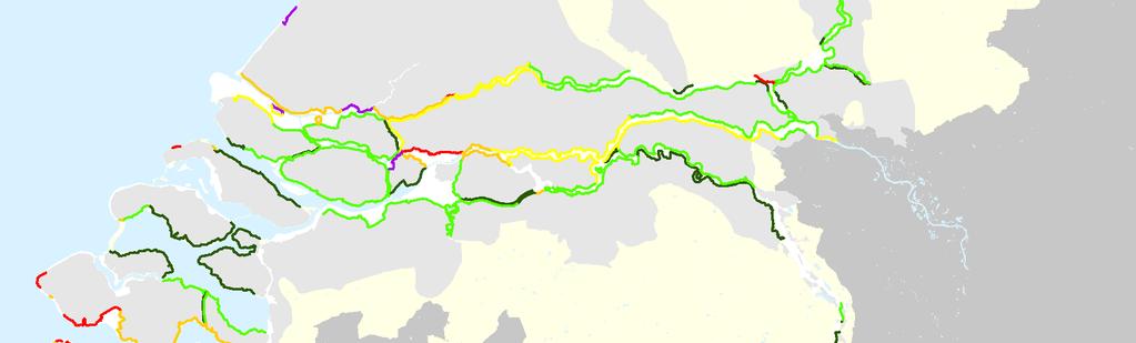 Figuur 4.7 Gemiddelde kosten van de versterking van waterkeringen (dijken en kunstwerken) met één decimeringshoogte (in miljoen euro per km, prijspeil 2009, exclusief BTW) (basisvariant) In Figuur 4.