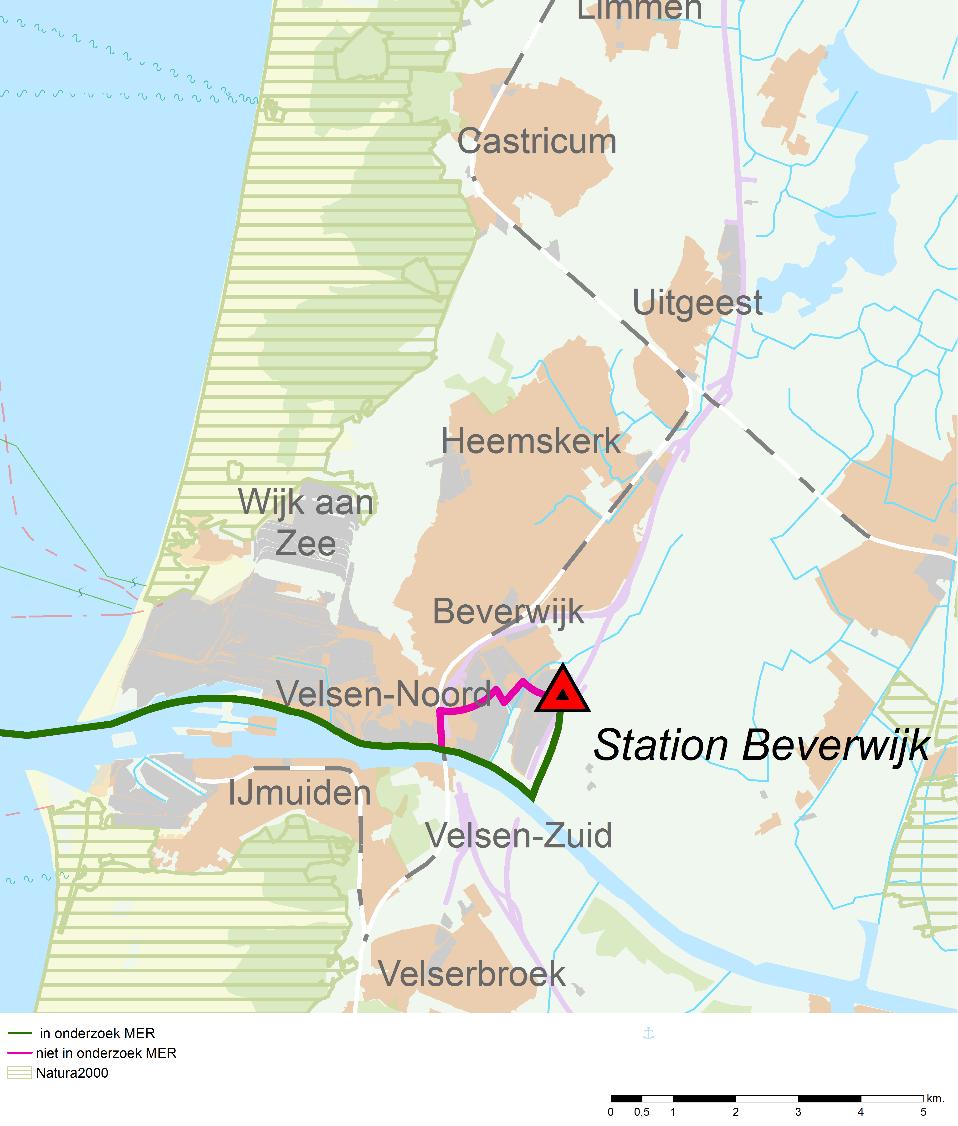 BIJLAGE 4 TRACERINGSDOCUMENT 2.6.4 Alternatief 4: Noordzeekanaal, ten oosten van A9 naar Beverwijk Er is ook een alternatief bekeken dat met zeekabels door het Noordzeekanaal gaat.