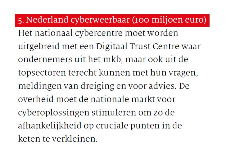 Digitalisering MKB: NL Next Level Investeren in een Digitale Kwantumsprong Rapport MKB-Nederland, VNO-NCW en LTO Nederland van 26 sept 2016: 600 miljoen euro