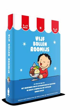 Backlist Spel boek VIJF BOLLEN ROOMIJS Vijf bollen roomijs helpt kleuters kennis te maken met getallen van 1 tot 5 en de daarbij horende getalbeelden. Bovendien leren ze ook om samen te spelen.