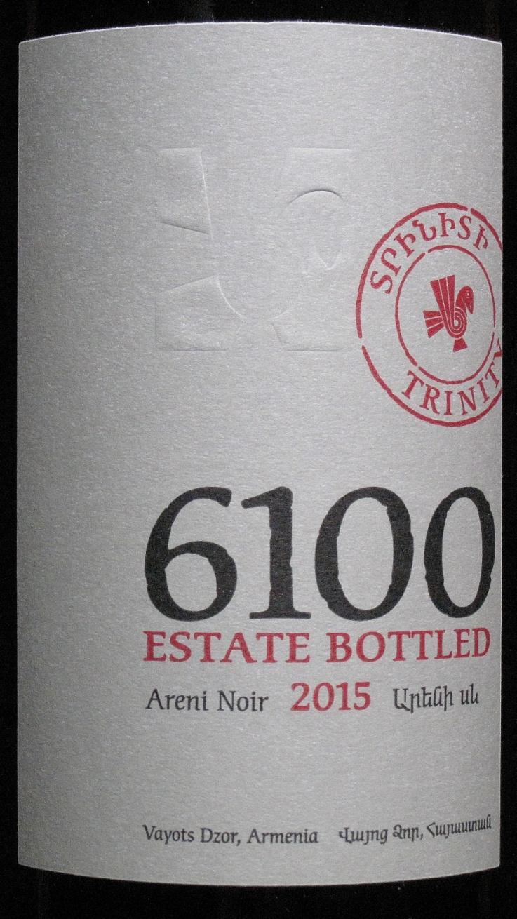8.Trinity, Areni Noir 6100 2015 100% Areni Noir = Voorouder Pinot Noir (?) Alcoholvolume: 13% Wijngebied Vayots Dzor, 6.