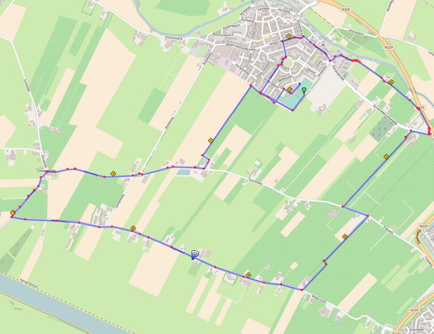 P 10 KM DINSDAG 6 juni COTHEN Start: Vanaf Sportpark de Kamp Tijd: Tussen 18.00-18.30 uur Bij problemen bel: 06 1537 7575 Volg de RODE pijlen 1. Na de start rechtsaf 2. Einde wandelpad rechtsaf 3.