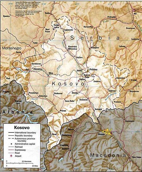 III Kaart van Kosovo Bron: Perry-Castañeda