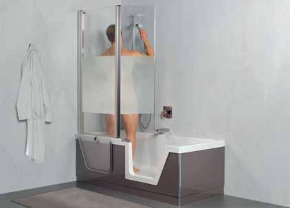 Voor een betrouwbare sproeibescherming zorgt een enkele of tweedelige douchewand.