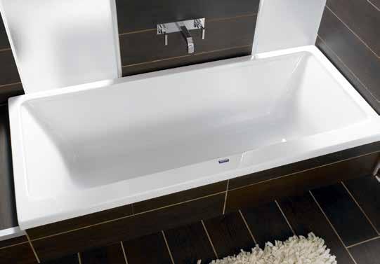 Hiertoe be-horen de standaard rechthoekige badkuipen, maar ook verschillende asymmetrische hoekbaden in ronde en hoekige
