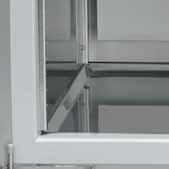 De afgeronde deur met geïntegreerde handgreep voorkomt beschadiging door bijvoorbeeld langsrijdende