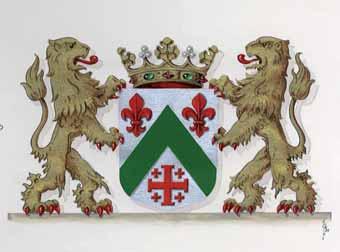 Het dorpswapen van Nispen komt overeen met dat van het gelijknamige geslacht. De leeuw in het wapen van de hoofdtak van de familie is groen.