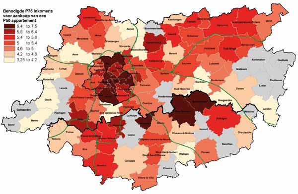 van een P50-appartement in de Brabantse Provincies, 2012 - Data : ADSEI Kaart : IDEA Consult Pagina 52