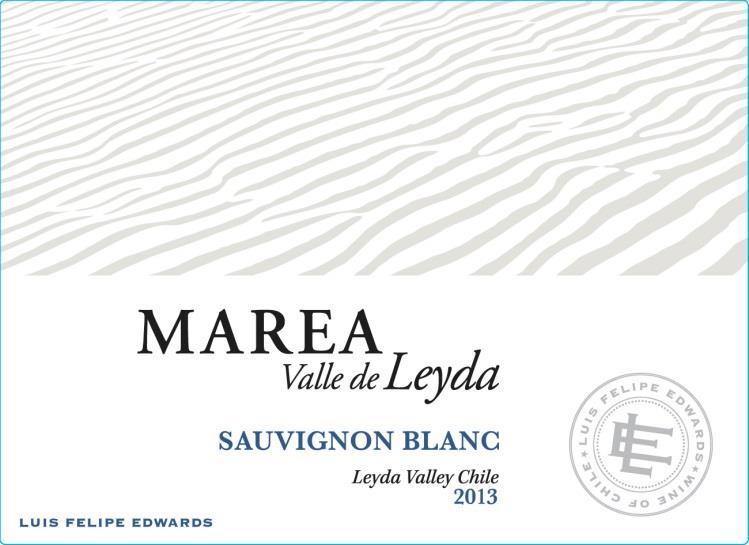 wachten ***(*) Marea Sauvignon Blanc 2013 100% sauvignon blanc (kloon 1) uit Leyda, 7 km van de oceaan. Uit 2 percelen, later geplukt dan de Gran Reserva, in 2 dagen tijd. Alc. 14%. 8,15 (2012).