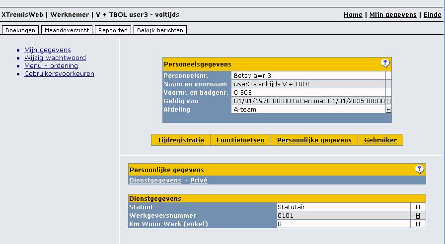 17 5 MIJN GEGEVENS Persoonlijke en dienstgegevens vind je terug bij mijn gegevens (rechts