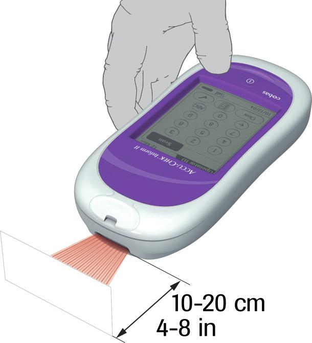 De meter aanzetten en een gebruikersidentificatie invoeren Invoeren van een gebruikersidentificatie met de barcodescanner Als het scherm voor het invoeren van de gebruikersidentificatie