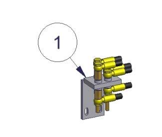 2.6.2 Aansluitmogelijkheden DKB-25-(z)/DKD-35-(z) Uitvoering met vier-slangen aansluiting Uitvoering met elektrisch-hydraulisch ventiel Nummer Beschrijving Opmerking 1 Doorvoerblok vier-slangen