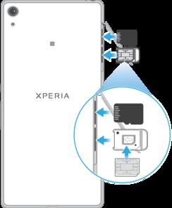 NFC -detectiegebied Kaarten plaatsen Uw apparaat ondersteunt alleen nano-sim-kaarten. De nano-sim-kaart en de geheugenkaart hebben elk een eigen sleuf. Zorg dat u beide niet met elkaar verwart.