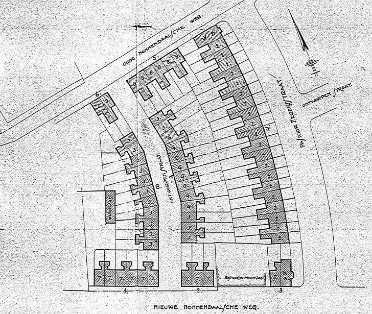 - de ligging van het wijkje tussen twee historische wegen (Oude Nonnendaalseweg en Nieuwe Nonnendaalseweg), hetgeen kenmerkend is voor de planmatige stadsuitbreidingen die vanaf het begin van de 20