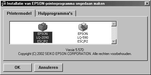 Opmerking: ls u een computer met Windows XP of Windows 000 gebruikt, klikt u op Change or Remove Programs (Programma's wijzigen of verwijderen).