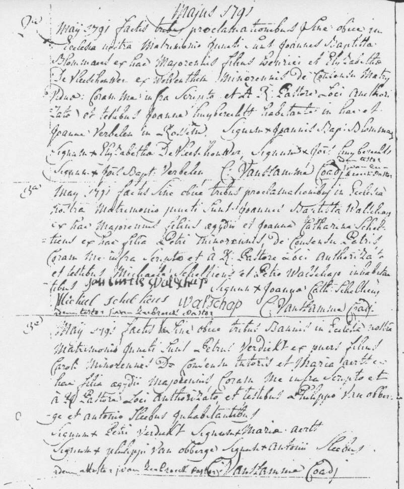 Londerzeel H02_f 1182-1791 Blommaers, Joannes Baptista ex Londerzeel, zv: Henricus, me. x 2 mei 1791 De Vleeschouwer, Elizabetha ex Wolvertem, mi.