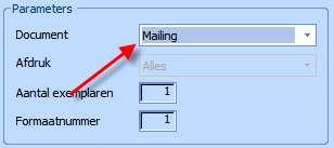 Opzoeking van documenten voor mailing Gebruik deze optie om een mailing te doen naar al uw klanten/leveranciers enz Andere