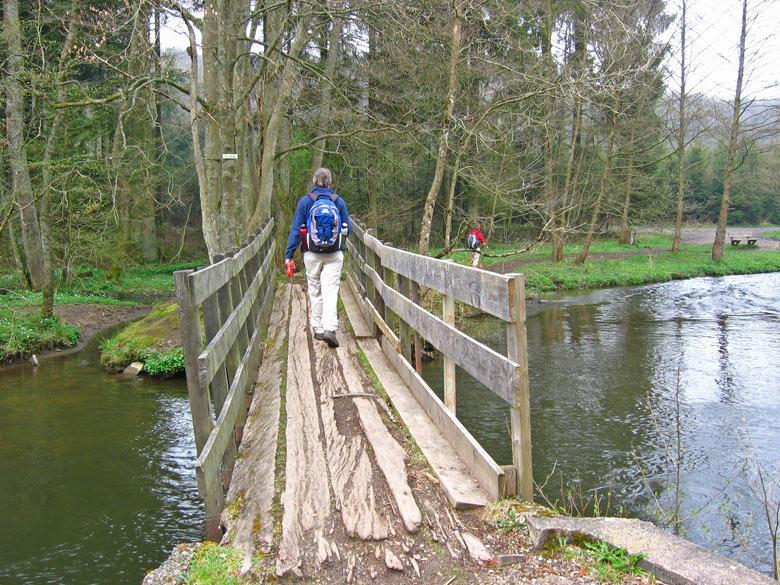 Voorlopig gaan we eerst weer omhoog en bij de Lomme vandaan. Al snel volgt een kruising in het bos, waar we ook rechts (rechtdoor) omhoog lopen.