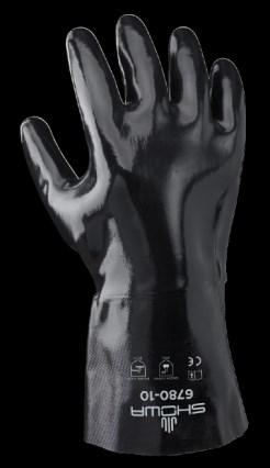 Showa 727 Siliconenvrij nitril handschoen die de hand tegen binnendringen van oliën, koolwaterstoffen en vet beschermt.