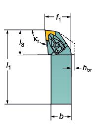 GENERL TURNNG External machining - Holders for negative basic-shape inserts Uitwendige bewerking - Houders voor negatieve wisselplaten Klemhouders met schacht CoroTurn RC rigid clamp model DCLNR/L