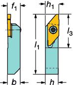 GENERL TURNNG External machining - Shank tools for small part machining Uitwendige bewerking Klemhouders met schacht voor het bewerken van kleine werkstukken lgemeen draaien Korte houder voor QS