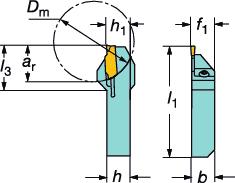 GENERL TURNNG External machining - Shank tools for small part machining Uitwendige bewerking Klemhouders met schacht voor het bewerken van kleine werkstukken Korte houder voor QS houdersysteem