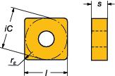 GENERL TURNNG Negative basic-shape inserts Negatieve wisselplaten T-Max P Vierkant Voor SO toepassingsgebieden, zie onderaan de tabel.