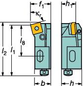 GENERL TURNNG uild-in tools nbouwgereedschappen Cassettes voor negatieve wisselplaten Cassettes T-Max P kantelpen type PSKNR/L PSRNR/L PSSNR/L ntreedhoek: κ r 75 κ r 75 κ r 45 nstelhoek: 15 15 45