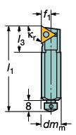 GENERL TURNNG uild-in tools nbouwgereedschappen Kotterbaren voor positieve wisselplaten lgemeen draaien Ronde kotterbeitels CoroTurn 107 met schroefklemming R/L141.0 R/L140.0 R/L142.