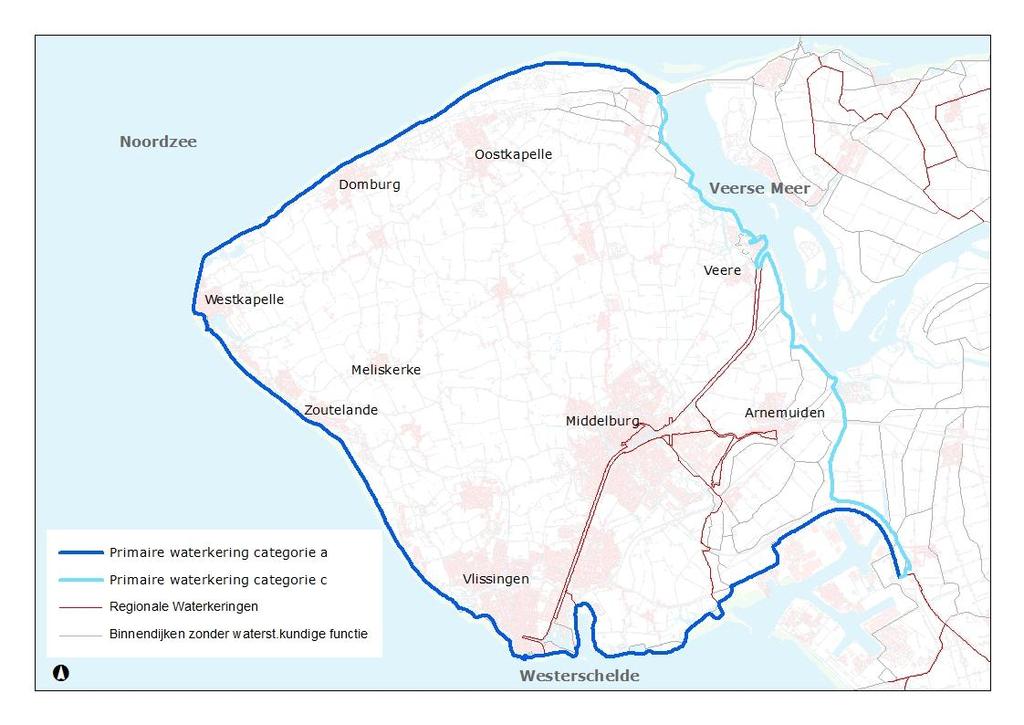 Walcheren is heel vlak en door de grote hoeveelheid interne waterlopen verspreidt het water zich snel.