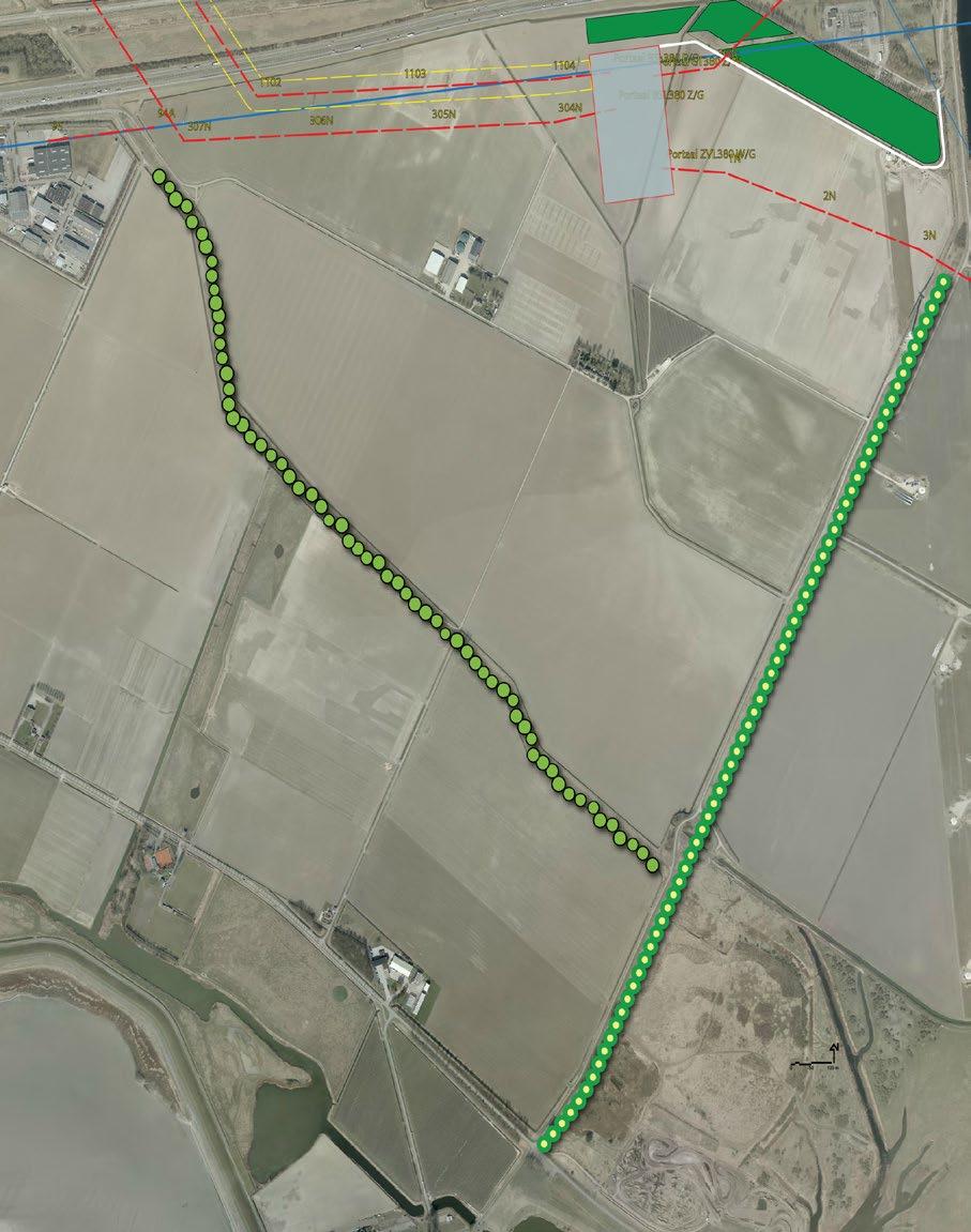 8.6 Bathpolder fig.: 55 Aanbrengen beplanting in de Bathpolder Situatie De nieuwe hoogspanningsverbinding staat hier aan de zuidzijde van de A58.