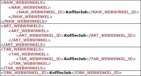 Aan de xml van debiteuren, artikelen, tarieven en orders is een onderdeel toegevoegd om de betreffende webwinkel op te kunnen geven.