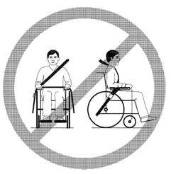 Gordels mogen niet weggehouden worden van het lichaam door rolstoel onderdelen zoals armsteunen of wielen.