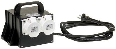 Bij verlichting kan voor een combitrafo gekozen worden. 605165 Veiligheidstrafo 230/24V 100Va Voorzien van thermische oververhittingsbeveiliging. Kabel neopreen 3 meter 2x1,0 mm².