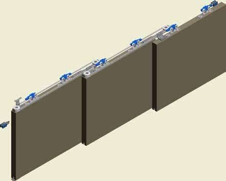 19 0 Telescopisch met riem - panelen - garnituur HOUT K0.701 M0.701 K K0.81 x 80kg/deur TRIPLE SLIE K0.81 1 set K0.