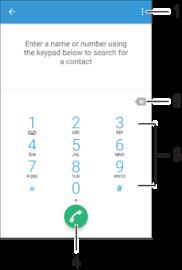 Bellen Bellen U kunt bellen door handmatig een telefoonnummer te kiezen, door op een nummer te tikken dat is opgeslagen in de contactenlijst, of door op een telefoonnummer in de gesprekkenlijst te