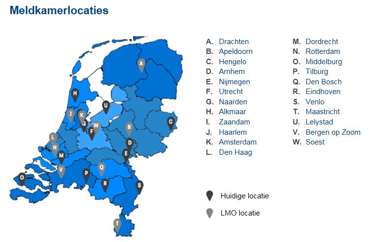 De landelijke meldkamerorganisatie wordt via twee lijnen ontwikkeld. De eerste lijn betreft het samenvoegen van de regionale meldkamers op de nieuwe meldkamerlocaties.