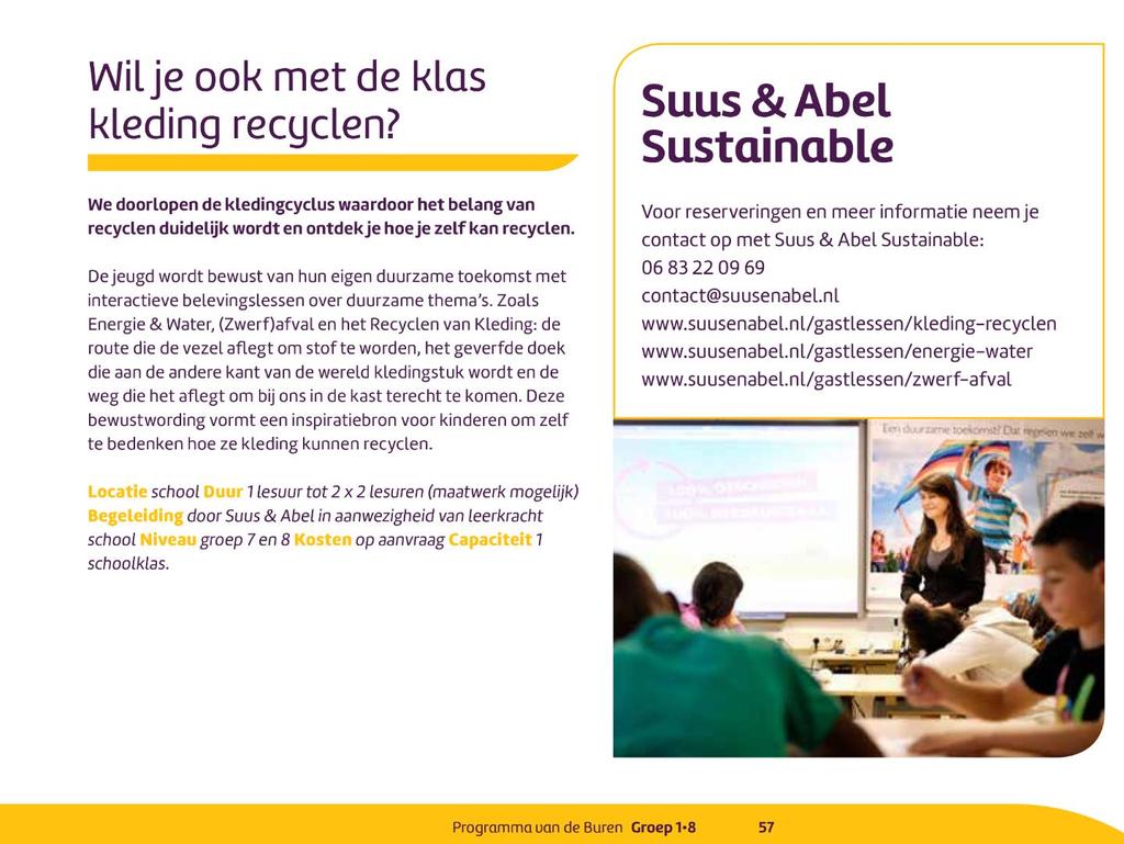 Hoofdstuk: Terugblik en evaluaties Suus & Abel het Programmaboek voor het basisonderwijs 2016-2017 van Utrecht Natuurlijk.