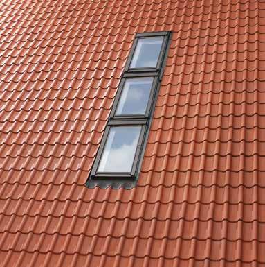 tussenafstand van 100 mm (E). Voor vensters boven elkaar E E E Type EKW/EKL 0007 Gootstuk voor dakvensters van dezelfde breedte boven elkaar met een tussenafstand van 100 mm (E).