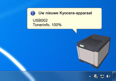 De Statusmonitor wordt automatisch geïnstalleerd tijdens de KX driverinstallatie.