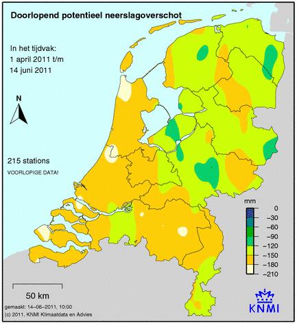 betekenen dat het neerslagtekort onder de waarde van het recordjaar 1976 komt te liggen.