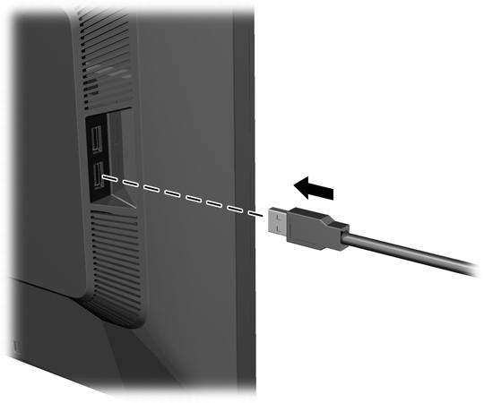 OPMERKING: U moet de USB-hubkabel van de monitoren op de computer aansluiten voordat u gebruik kunt maken van de