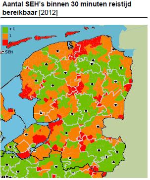 aanzien van spoedzorg is in delen van de regio een aandachtspunt Er zijn relatief veel