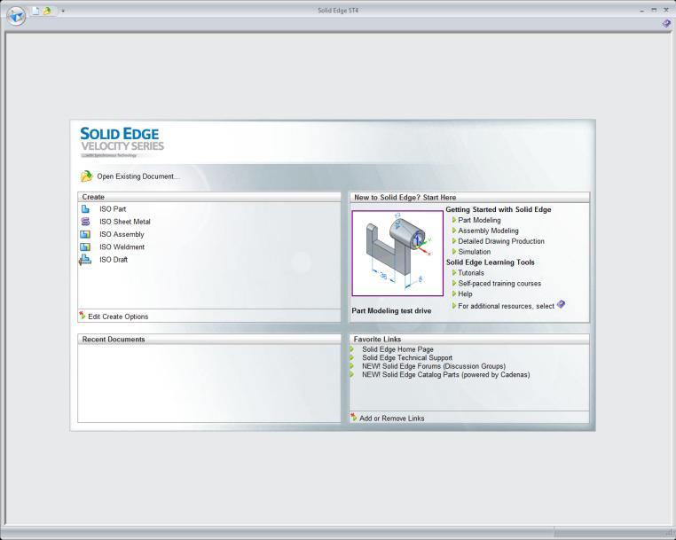 . Start Solid Edge. +. Klik op ISO Part.