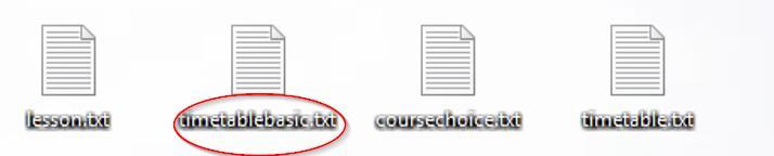 10. ga naar de map waar u de bestanden hebt weggeschreven. Untis heeft 4 bestanden aangemaakt. 11. stuur het bestand timetablebasic.