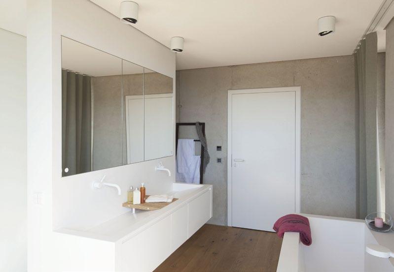 badkamer zijn ontworpen met HI-MACS : het wastafelmeubel met de dubbele