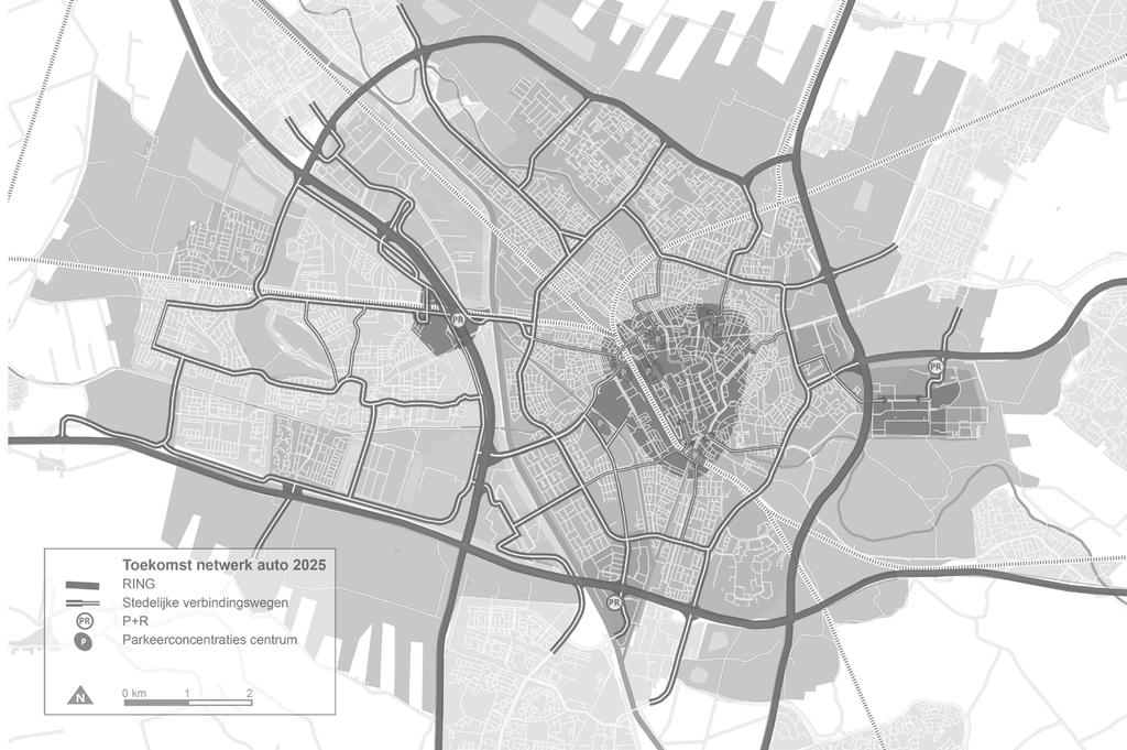 De getoonde grenzen zijn gehanteerd, omdat autoverkeer naar bestemmingen buiten het getekende gebied goede alternatieven heeft via andere routes.