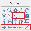 VERSION 15: WHAT S NEW p. 20 3. 3D VENSTER 3.1. TEKENTOOLS Extra 3D tekentools zijn beschikbaar in het 3D-venster: parallelle lijn loodrechte lijn knip object verdeel object verleng lijn verbind/verkort 3.